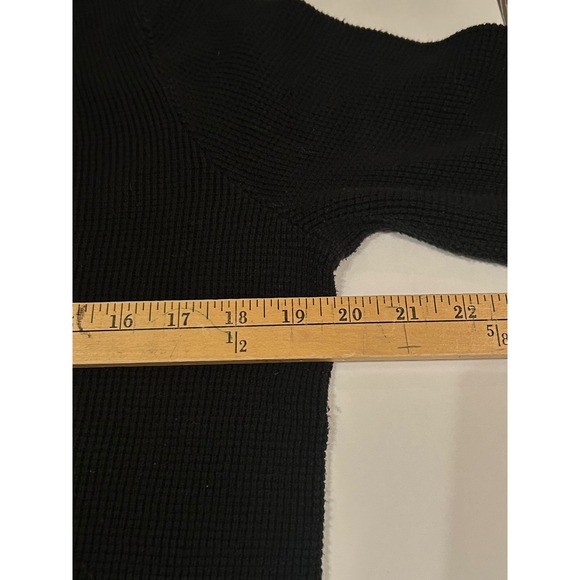 Lauren Ralph Lauren Womens Black Waffle Knit Cowl Neck Long Sleeve Pullover XL - Picture 5 of 6